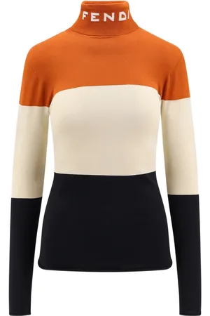 Fendi Strik, Dame, Flerfarvet, XS, Polyester, Turtleneck Sweater