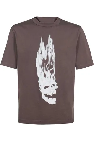 Heron Preston Top, Herre, Brun, S, Bomuld, Bomulds T-shirt med frontprint