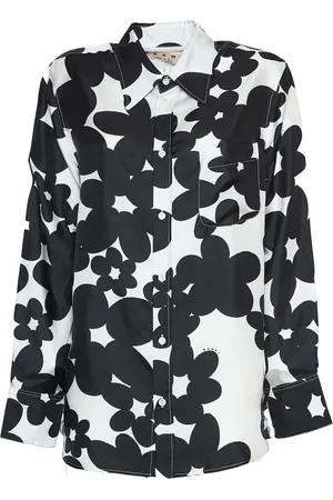Marni Bluser & Skjorter, Dame, Sort, S, Sort silkeskjorte
