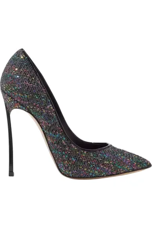 Casadei Sko, Dame, Sort, 40 EU, Læder, Regnbue Sequin Blade Hæle