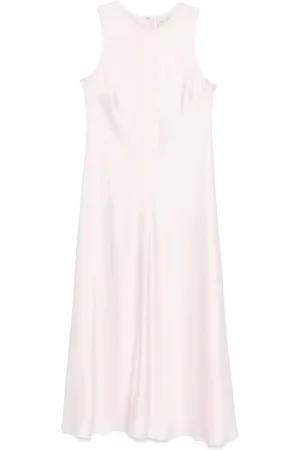 FORTE FORTE Kjole, Dame, , M, Satin, Satin Kjole med Rund Hals