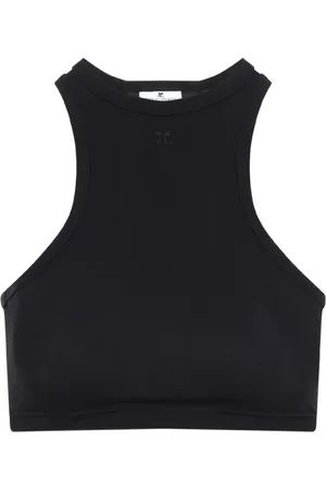Courrèges Top, Dame, Sort, XS, Uld, Scuba Tech Jersey Bra