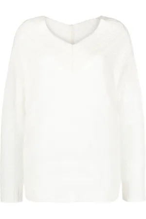 FORTE FORTE Strik, Dame, , L, Nylon, Elegant Mohair V-hals Sweater
