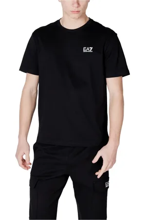 EA7 Top, Herre, Sort, M, Bomuld, Trykt kortærmet T-shirt