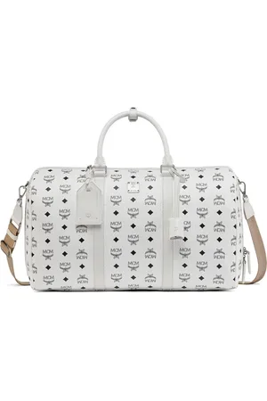 MCM Taske, unisex, Hvid, ONE SIZE, Bomuld, Ottomar Weekender i Visetos
