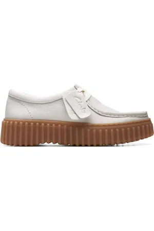 Clarks Sko, Dame, Hvid, 35 1/2 EU, Læder, Torhill Bee Snøresko