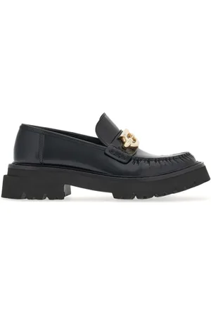 Salvatore Ferragamo Sko, Dame, Sort, 35 1/2 EU, Læder, Gancini-spænde læder loafers