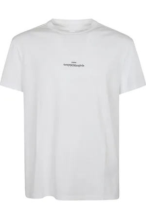 Maison Margiela Top, Herre, Hvid, XL, Bomuld, Distorted Logo T-Shirt