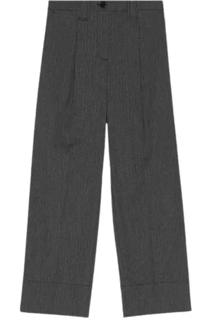 Ganni Bukser, Dame, Grå, S, Polyester, Drapey Suiting Pants