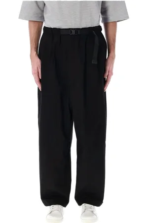 Comme des Garçons Bukser, Herre, Sort, M, Uld, Sort Bæltede Joggers Stilfuldt Behageligt Look