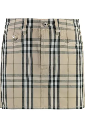 Burberry Nederdel, Dame, , 2XS, Bomuld, Kort nederdel med motiv og metaldetaljer