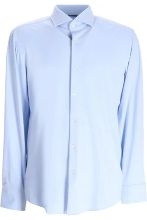 HUGO BOSS Skjorte, Herre, Blå, 4XL, Baby Button-Up Skjorte med Cutaway Krave