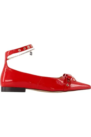 Ganni Sko, Dame, Rød, 40 EU, Bomuld, Jewel Ballerinas Eyelets