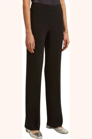 Max Mara Bukser, Dame, Sort, 2XL, Polyester, Estense Wide Bukser