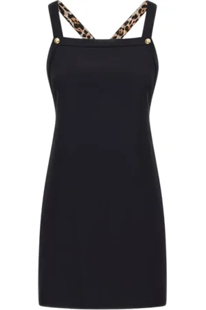Roberto Cavalli Kjole, Dame, Sort, S, Sort Logo Kjole Produceret i Italien