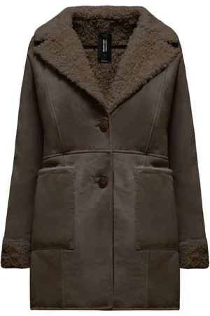 Bomboogie Frakke, Dame, Brun, M, Suede, Suede Eco-Fur Frakke