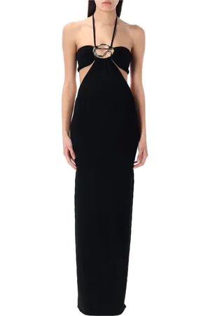 COPERNI Kjole, Dame, Sort, XS, Uld, Sort Strikket Halter Lang Kjole