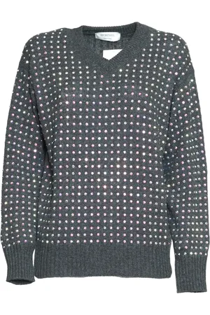 Sportmax Strik, Dame, Grå, S, Uld, V-hals Strik
