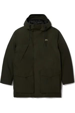 Lacoste Frakke, Herre, Grøn, M, Bomuld, Vandtæt polstret parka