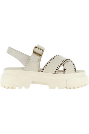 Hogan Sko, Dame, , 39 1/2 EU, Læder, Cremefarvede sandaler