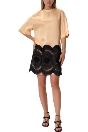 Stella McCartney Kjole, Dame, , XL, Satin, Broderet Blomsterkjole