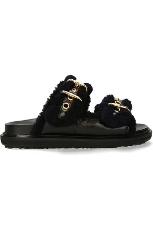 Marni Sko, Dame, Sort, 36 EU, Læder, Lamme Læder Sandal