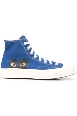 Comme des Garçons Sko, Herre, Blå, 42 EU, Uld, Chuck 70 Hi Sneakers
