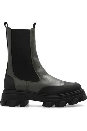 Ganni Sko, Dame, Grøn, 41 EU, Læder, Mid Chelsea Boot Kalamata