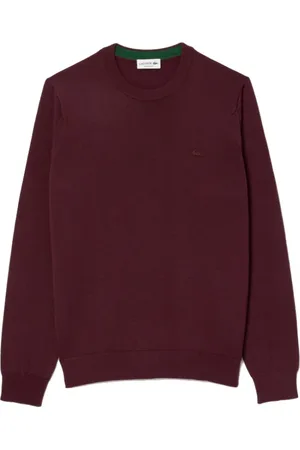 Lacoste Strik, Herre, Rød, 3XL, Uld, Merinould Rundhalset Pullover