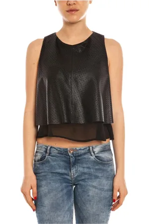 D.A. Daniele Alessandrini Top, Dame, Sort, 2XS, Uld, Stilfuld Top Sweatshirt Ermelinda