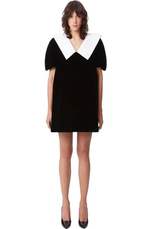 Nina Ricci Kjole, Dame, Sort, L, Rayon, Velvet Babydoll Kjole