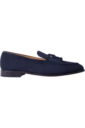 Scarosso Sko, Herre, Blå, 45 EU, Læder, Duccio Abyss Lyse Ruskind Loafers