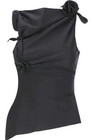 COPERNI Top, Dame, Sort, L, Asymmetrisk Blomstertop