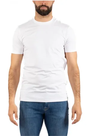 Emporio Armani Top, Herre, Hvid, L, Uld, Stilfuld T-shirt