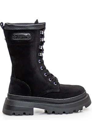Chiara Ferragni Sko, Dame, Sort, 37 EU, Suede, Suede Eye Star Lace-Up Støvler