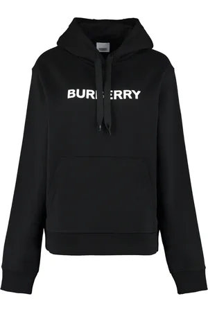 Burberry Sweathshirts & Hoodies, Dame, Sort, M, Bomuld, Ribbed edges Printed Hoodie