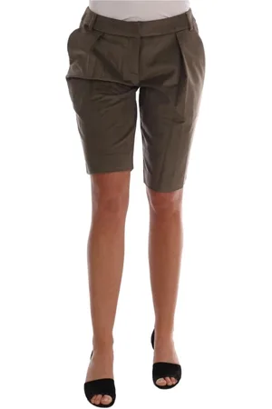 ERMANNO SCERVINO Shorts, Dame, Grøn, XS, Bomuld, Logo Detalje Bermuda Shorts