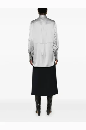 Brunello Cucinelli Bluser & Skjorter, Dame, Grå, S, Silkeskjorte