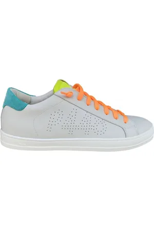 P448 Sko, Herre, Hvid, 44 EU, Læder, John2 hvid læder sneaker med friske kontraster