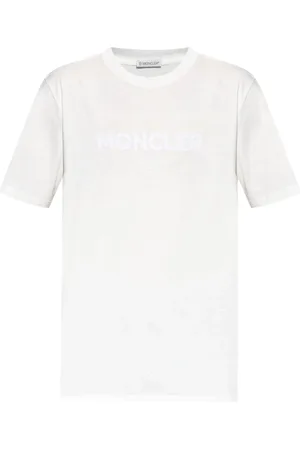 Moncler Top, Herre, Hvid, L, Bomuld, Luksuriøs bomulds-cashmere T-shirt med logo