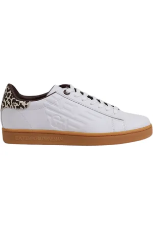 EA7 Sko, Herre, Hvid, 37 1/2 EU, Læder, Beige Læder Sneakers