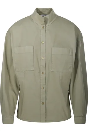 FORTE FORTE Bluser & Skjorter, Dame, Grøn, S, Bomuld, Olive Collar Shirt