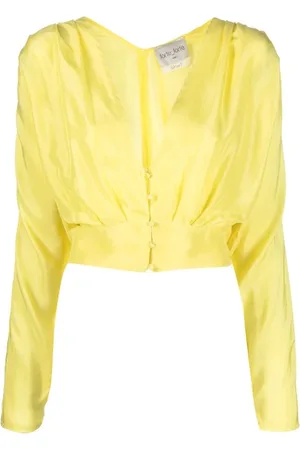 FORTE FORTE Bluser & Skjorter, Dame, Gul, M, Satin, Gul Bluse