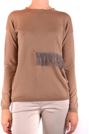 Fabiana Filippi Strik, Dame, Brun, M, Bomuld, Rundhalset sweater