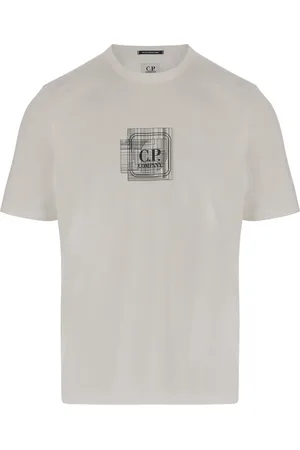 C.P. Company Top, Herre, Hvid, XL, Bomuld, Logo Print Bomulds T-shirt