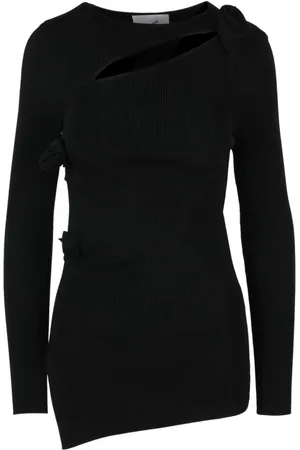 COPERNI Strik, Dame, Sort, XS, Asymmetrisk Blomsterstriktrøje