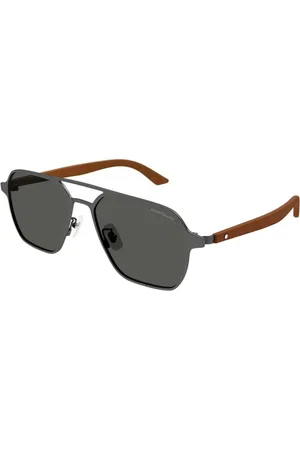 Montblanc Tilbehør, unisex, Grå, 56 MM, Ruthenium Grå Solbriller