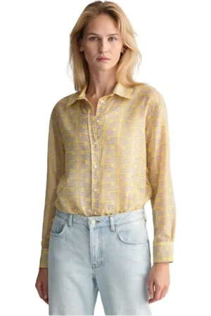 GANT Bluser & Skjorter, Dame, Flerfarvet, S, Bomuld, Printed Shirt