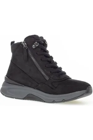 Gabor Sko, Dame, Sort, 35 EU, Læder, Nubuk Oil DriTan Sneakers