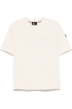 Moncler Top, Dame, Hvid, L, Bomuld, T-shirt